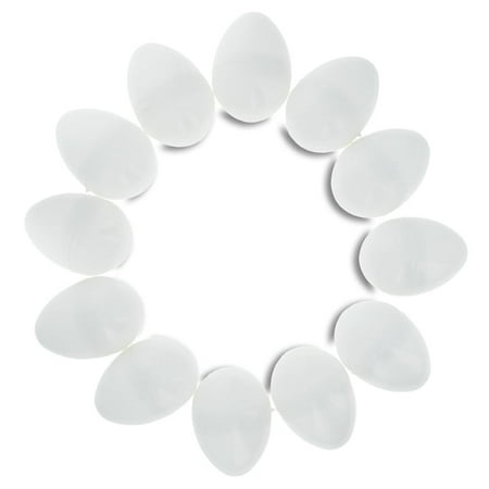 Set of 12 White Plastic Easter Eggs 2.25 Inches