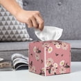 thumbnail image 6 of Tissue Rose Flowers Box Cover Holder, Square by Xecao - Leather Decorative Organizer for Tabletop, Bathroom, Car, Office, 6 of 8