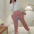 thumbnail image 3 of Mens Womens Elephant/pig 3d Flannel Pajama Pants Couple Funny Winter Warm Cozy Soft Home Trousers Sleepwear Gifts, 3 of 5