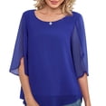 thumbnail image 2 of Blusa de gasa para mujer, camiseta informal de gasa con cuello redondo para mujer, camiseta de gasa de media manga para mujer, rendimiento de alta gama, 2 of 5