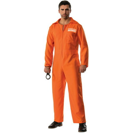 Mens Maximum Security Escaped Prison Convict Uniform Costume