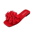thumbnail image 3 of YOUYEDIAN Pantoufles de Maison pour Femmes Été Chaussures d'Intérieur Mignonnes Sandales Cool Sandales de Plage (Rouge), 3 of 7