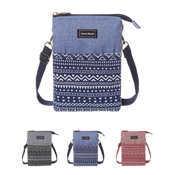 LAVA Small Crossbody Purse for Women Men Canvas Cell Phone Wallet Bags with Adjustable Shoulder Strap (Black)