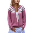 thumbnail image 4 of Fair Isle Sweater Coat For Soft Loose Knit Cardigan Long Sleeve Warm Thick Open Front Top Outerwear Cozy Fall Winter Fashion Comfortable Casual Wear, 4 of 8