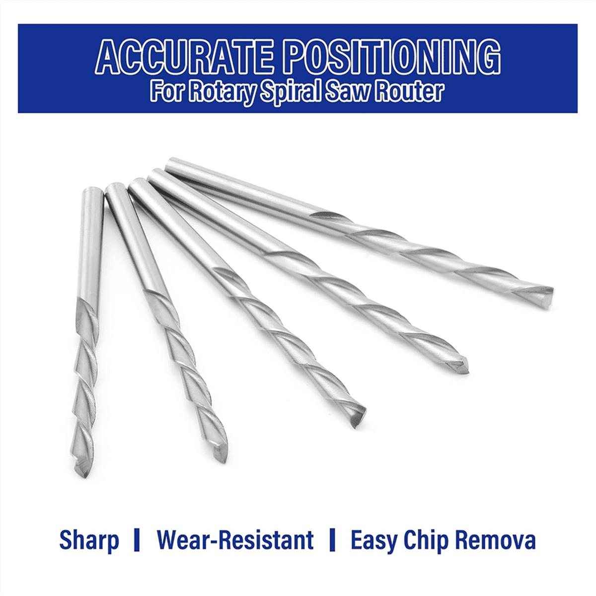50Pcs 1/8 Inch Drill Bit for Wood and Plastic Guide Point Cutting Bits Diameter Wood Router Bits,for Use with Spiral Saw