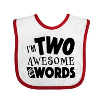 Inktastic I'm Two Awesome for Words 2nd Birthday Boys or Girls Baby Bib
