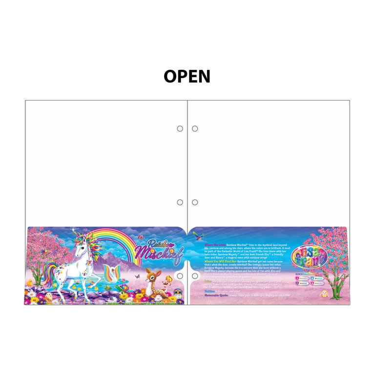 NEW Lisa Frank Retro Glitter Rainbow Mischief 1 Subject Spiral Notebook  70p,Wide