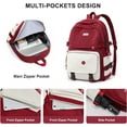 thumbnail image 4 of Middle School Backpack ,Cute College Backpack For Women Men,Waterproof Travel Rucksack Casual Daypack,High School Bookbags,Kawaii Students Backpacks(Red), 4 of 6