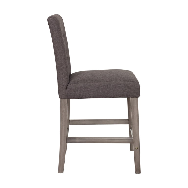 CorLiving Leila Charcoal Brown Counter Height Bar Stool with