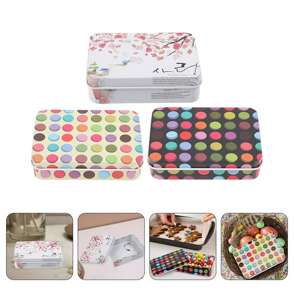 MLINS 6pcs Biscuit Box Cake Tin Card Container Sweets Storage Case Biscuit Box Panda Pattern Gift Box