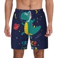 thumbnail image 3 of Uemuo Dinosau Space Explorer Pattern Mens Swim Trunks Quick Dry Board Shorts with Mesh Lining, Stretch Beach Shorts Quick Dry No-Chafing Board Shorts-Small, 3 of 9
