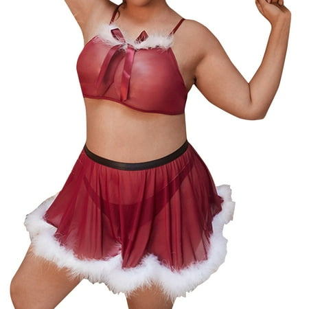 

JDEFEG Corset Lingerie for Women Plus Size Women Mesh Sees Through The Fascinating Of Christmas Dress Women Lingerie Set Lace Rd2 Xl