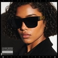 thumbnail image 5 of Locs Mens Bold Gothic Logo Thick Arm Horn Rim Gangster All Black Sunglasses [56mm] Black Gold, 5 of 7