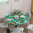 thumbnail image 5 of Sports Theme Round Tablecloth for 55-60 Inch Tables,Fitted Table Cover with Elastic Edge,Funny Abstract Football Rugby Basketball Waterproof Outdoor Table Cloth Protector for Patio Garden Dinner, 5 of 9