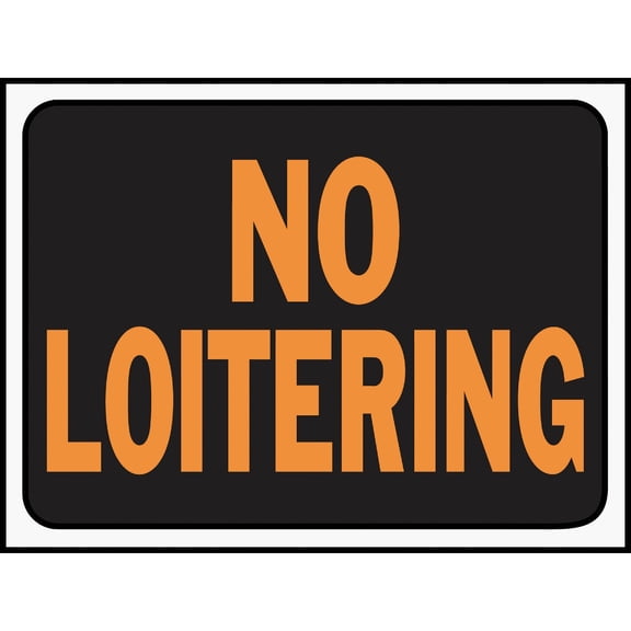 HY-KO Products 3036 NO NO Loitering Plastic Sign, 8.5" x 12", Orange/Black