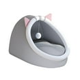 thumbnail image 1 of Cama para gatos cálida tipo nido, base antideslizante, cojín para dormir para gatos con pelota, portátil Gris, 1 of 8