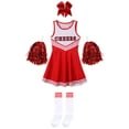 thumbnail image 3 of Alvivi Cheer Leader Performance Dress for Girls Cheerleading Outfits Carnival Fancy Party Dress Up Red 11-12, 3 of 5