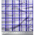 thumbnail image 1 of Soimoi Blue Poly Georgette Fabric Gingham Check Printed Fabric 1 Yard 42 Inch Wide, 1 of 5