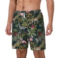 thumbnail image 2 of Uemuo Flamingos And Palm Leaves Pattern Mens Swim Trunks Quick Dry Board Shorts with Mesh Lining, Stretch Beach Shorts Quick Dry No-Chafing Board Shorts-Large, 2 of 9