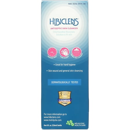 Hibiclens Antibacterial Antimicrobial Skin Cleanser | 8 Fl Oz Wound Cleanser | 4% CHG Soap For Surgery | Antimicrobial Soap For Home and Hospital