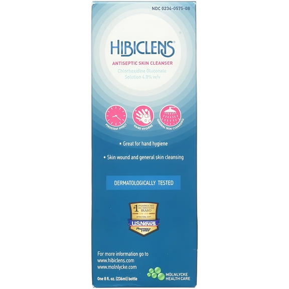 Hibiclens Antibacterial Antimicrobial Skin Cleanser | 8 Fl Oz Wound Cleanser | 4% CHG Soap For Surgery | Antimicrobial Soap For Home and Hospital