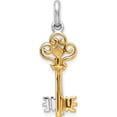 thumbnail image 4 of Sterling Silver Rhodium And Gold-Tone 2 Piece Dangle Key Pendant (Width 9.3) (Length 29.5) - Jbsp, 4 of 5