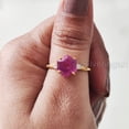 thumbnail image 2 of Hexagon Pink Alexandrite Ring, 925 Sterling Silver, Women Ring, Natural Alexandrite, June Birthstone, Christmas, Tiny Dainty Ring, CZ Ring, Yellow Micron, Statement Jewelry, Wedding, Anniversary Gift, 2 of 8