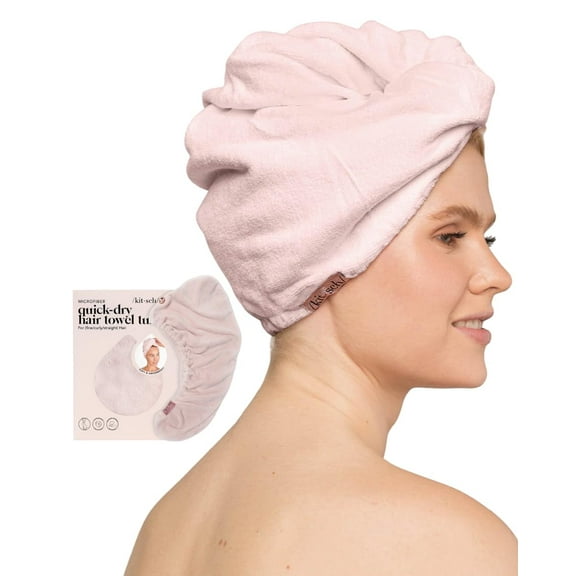 Kitsch Microfiber Hair Towel Wrap for Women, Pink, 1 Count