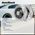 thumbnail image 3 of AutoShack Rear Vented Drilled & Slotted E-Coated Brake Rotors 2-PC Set Replacement for 2011-2018 Ram 1500 2002-2010 Dodge Ram 1500 2004-2009 Dodge Durango ShadowGuard 13.87" (352.2 mm), 3 of 5