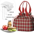 thumbnail image 4 of Red and Green Christmas Plaid Pattern Drawstring Lunch Bag Women - Drawstring Lunch Bag Insulated for Work Office - Stain-Resistant Large Lunchbags for Women with Multi-Pockets, 4 of 6
