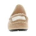thumbnail image 3 of Victoria K Women's Soft Textured Material With Faux Fur Ornament And Solid Silver Placket Ballerina Flats, 3 of 6