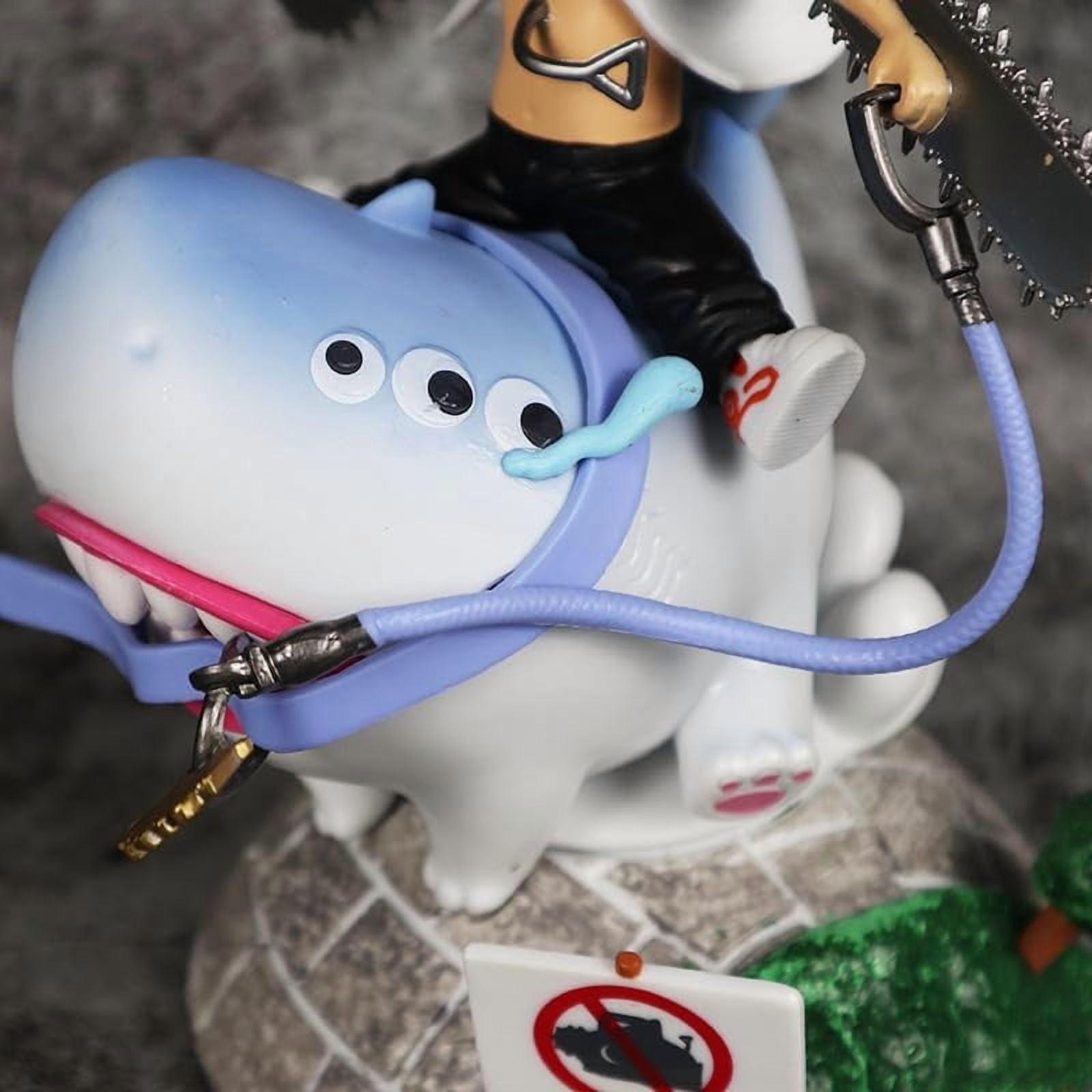 Chainsaw Man Figure, Fighting Shark Chainsaw Man Figurine 24cm/9.8inch Handmade PVC Anime Model Statue Collectible Craft Gift