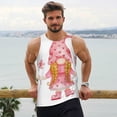thumbnail image 6 of Balery Gnomes valentine's day Pattern Men's Workout Tank Top Gym Muscle Tee Fitness Bodybuilding Sleeveless T Shirt Quick Dry Fit Muscle Tank Top Slim-Fit Tank-Large, 6 of 7