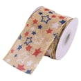 thumbnail image 2 of Patriotic Ribbon Wired, Red White Blue Star, Stripe & Plaid 4th of July Ribbon for Anniversary Decor, Independence Day & Memorial Day Crafts, Khaki, 2 of 9