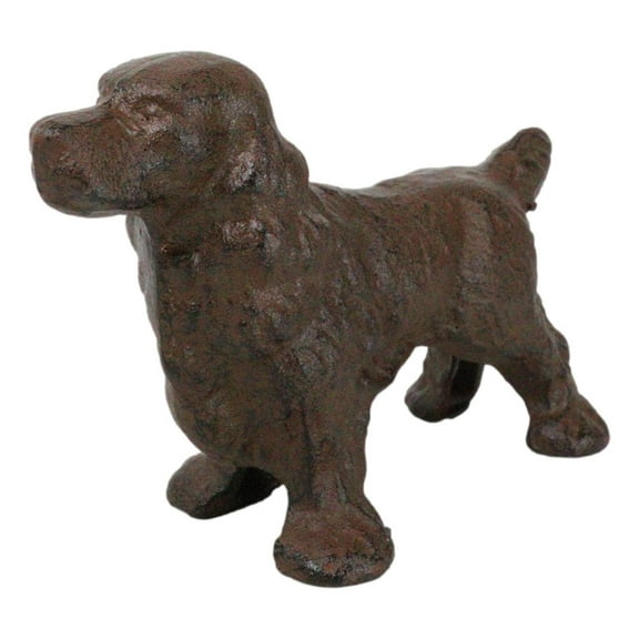 Rustic Cast Iron Metal Whimsical Cocker Spaniel Puppy Dog Standing Figurine