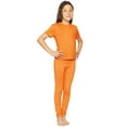thumbnail image 2 of Stretch Is Comfort Girl's SHORT Sleeve Crew Neck and Leggings Set Orange XX-Large, 2 of 2