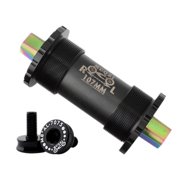 Juego de pedalier de bicicleta BB cuadrado - 68 mm 103/107/110/113/119 mm Accesorio de bicicleta de de eje cuadrado - 107mm negro 107 mm Negro Sunnimix Soporte inferior de bicicleta