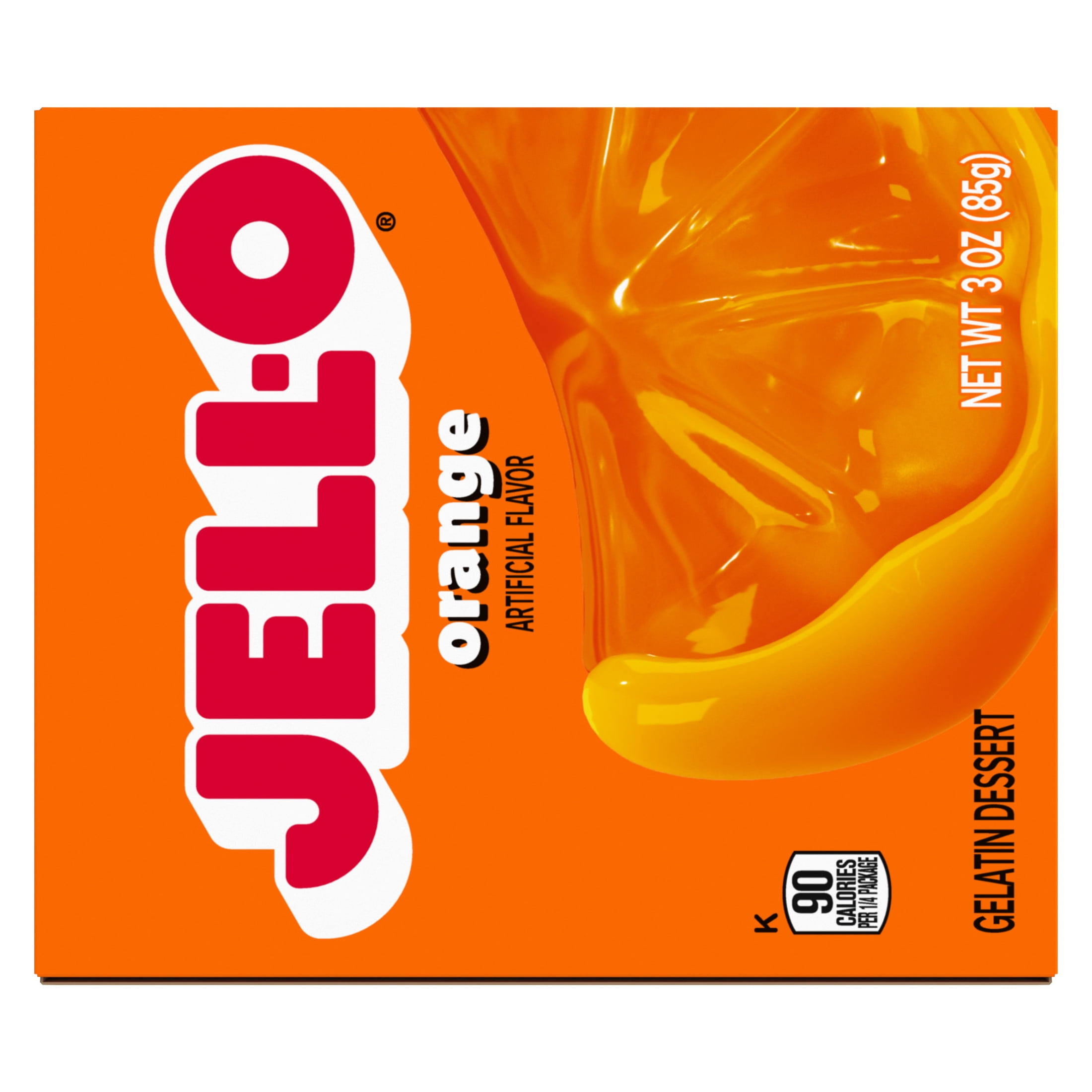 (12 pack) Jell-O Orange Gelatin Dessert Mix, 3 oz Box