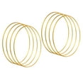 thumbnail image 1 of Unique Bargains 7 Inch Dream Catcher Rings, 8 Pcs Metal Macrame Wreath Floral Round Ring Hoop, Gold, 1 of 6