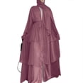thumbnail image 1 of Gspmoly Robes d'Été pour Femmes, Robe Cardigan Ample Colorée à Grande Manches Longues pour Femmes, Robe à Manches Longues à Col en V, Robes Habillées pour Femmes en Liquidation, 1 of 6