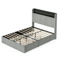 thumbnail image 7 of BELLEZE Queen Bed Frame with 4 Drawers, Storage Headboard & Charging Station, Bed Frame with LED Lights, Platform Bed Frame Queen Size with Storage, No Box Spring Needed - Cove (Grey), 7 of 7