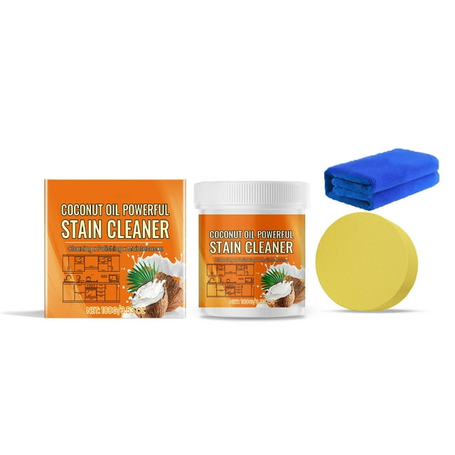 Pasta limpiadora multiusos para zapatos, cuero, interiores de coches, muebles y superficies del hogar. Crema quitamanchas de 100 g con aplicador de esponja. Limpiador portátil para el hogar, la ofici