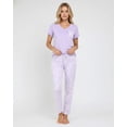 thumbnail image 2 of Real Essentials 2 Pack: Women's Comfy Pajama Sets - Short Sleeve Ladies Loungewear Sleepwear PJs (Available In Plus), 2 of 7