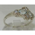 thumbnail image 4 of 925 Sterling Silver Real Genuine Aquamarine Womens Promise Ring - Size 9, 4 of 6