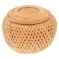 thumbnail image 1 of Miangastore 1pc Tea Can Bamboo Woven Tea Can Candy Container Snack Holder for Home (Khaki), 1 of 8