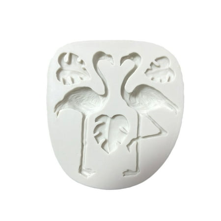 

Tropical Rain Forest Flamingo Turtle Back Leaf Fondant Silicone Mold Clay Clay Glue Decoration Tools(Grey)