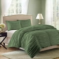 thumbnail image 2 of DNG Creations 3 Piece Ruched Pattern Duvet Cover 100% Egyptian Cotton, 800 TC- With Zipper Closure & Corner Ties ( Solid Moss - Full/Queen ), 2 of 3