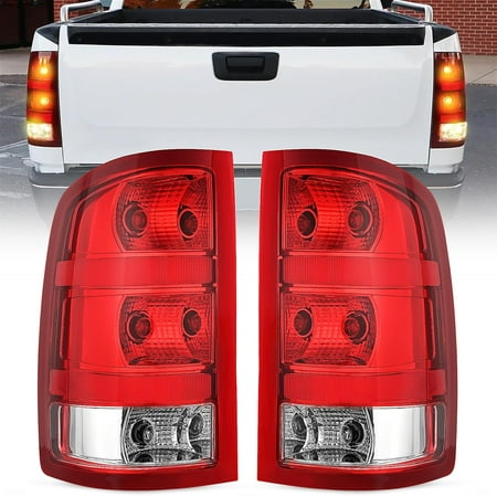 Nilight Taillight Assembly Compatible with 2007 2008 2009 2010 2011 2012 2013 GMC Sierra 1500 2500HD 3500HD Rear Lamp Replacement OE Style Driver and Passenger Side
