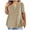 Khaki womens tops, variant on Pimelu Womens Shirts Plus Size Tops for Women Casual Tops for Women Summer V Neck Short Sleeve Breathable Loose Fit Shirts Ladies Solid Workout Tunic Blouses with Pocket