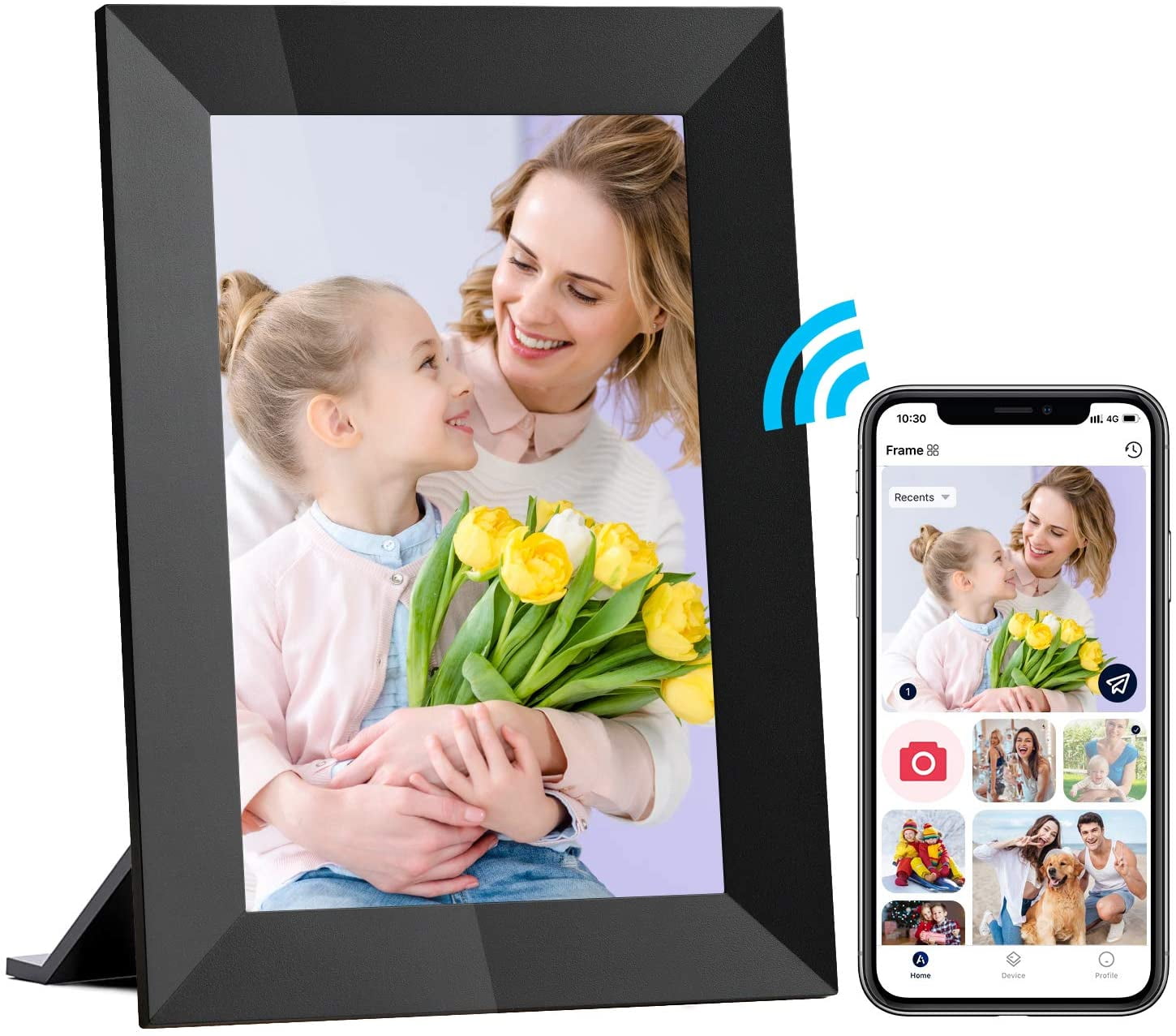 Share Moments Instantly iOS and Android App or E-Mail Digital Picture Frame 8 inch WiFi Electronic Photo Frame IPS Touch Screen HD Display 8GB Storage and Remote Control 